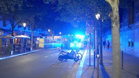 The Bridges in Paris by night amazing view after sunset - CITY OF PARIS, FRANCE Stock Footage 257724805