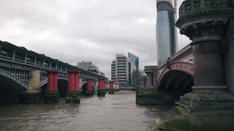 Bridges on the river Thames. London. Stock Footage 88065754