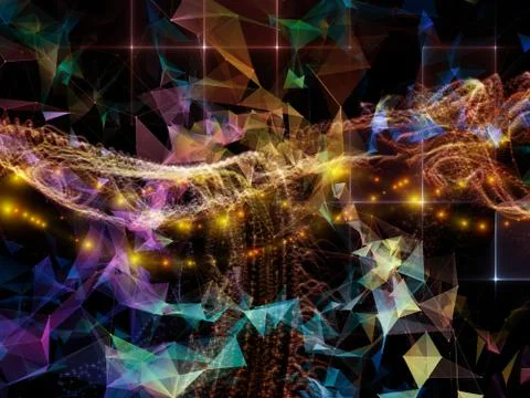 The Bridges of Virtual World 库存插图