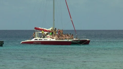 Bridgetown Barbados Catamaran Stock Footage 107419504