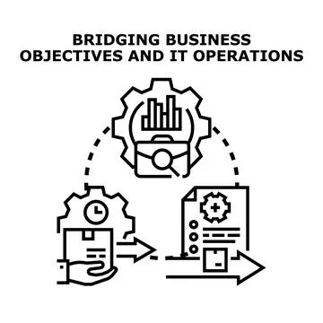 Bridging business objectives and it operations concept Stock Illustration