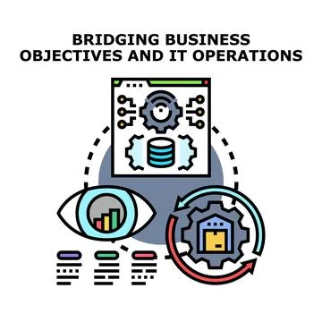 Bridging business objectives with it operations concept Stock Illustration