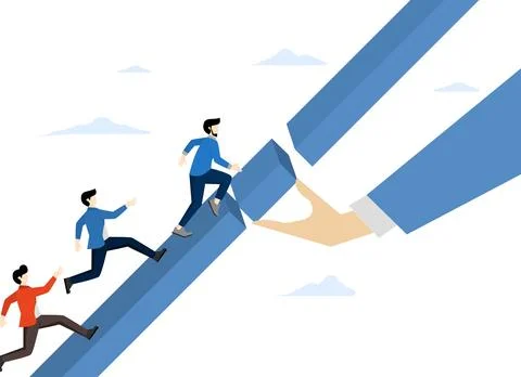Bridging the gap, help or guidance, career advancement. Stock Illustration
