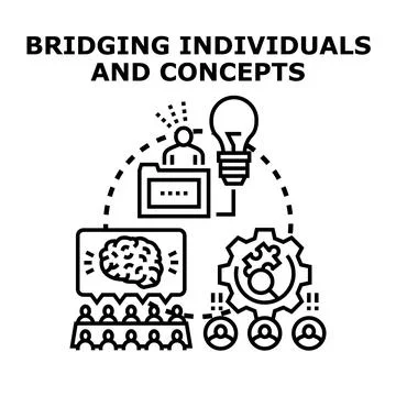 Bridging individuals and concepts for idea generation system Stock Illustration