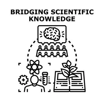Bridging scientific knowledge and education concept vector Stock Illustration