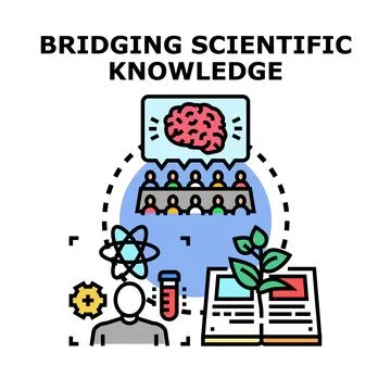 Bridging scientific knowledge and education concept vector Stock Illustration