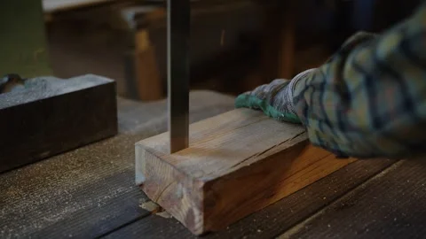 Bridging Two Worlds: The Farmer-Craftsman. Witness the artistry of a man in a Stock Footage 258567210