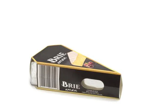 Brie cheese in package Stock Photos