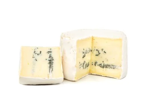 Brie cheese with slice Stock Photos