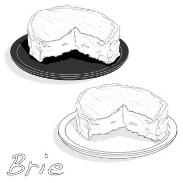 Brie cheese vector  isolated Stock Illustration