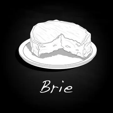 Brie cheese vector  isolated Stock Illustration