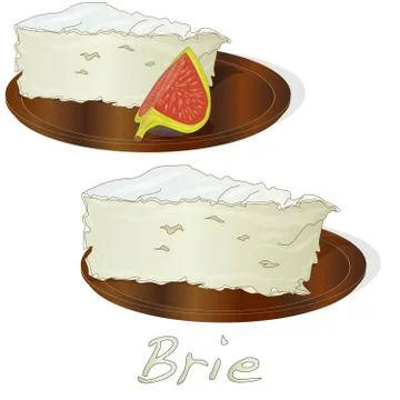 Brie cheese vector  isolated Stock Illustration