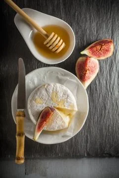 Brie with Figs Stock Photos