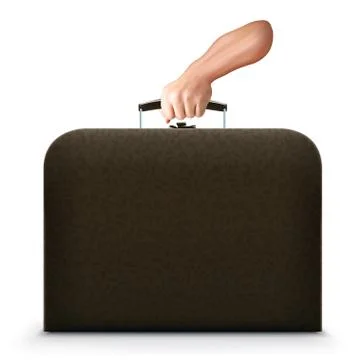 Brief case with hand Stock Photos
