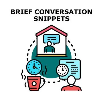 Brief conversation snippets communicating business ideas quickly Stock Illustration