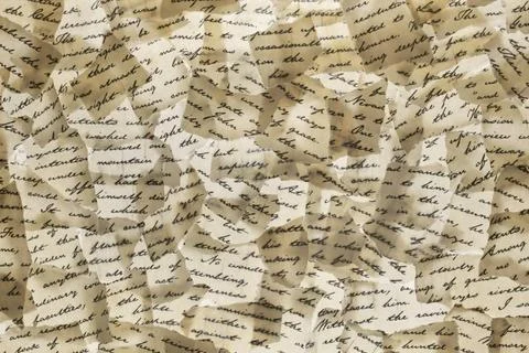 Brief Hintergrund Background made of torn letters. Please note: the image ... Stock Photos