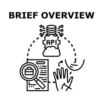 Brief overview process of data analysis and business documentation Stock Illustration