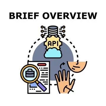 Brief overview process of data analysis and business documentation Stock Illustration