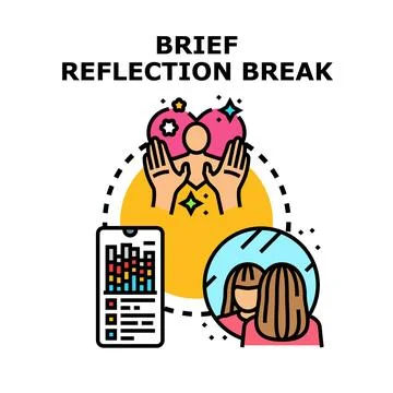 Brief reflection break for self care and personal growth Stock Illustration