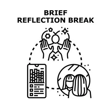 Brief reflection break for self care and personal growth Stock Illustration
