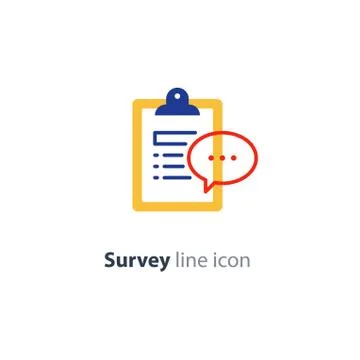 Brief report icon, to do list and speech bubble, write summary Stock Illustration