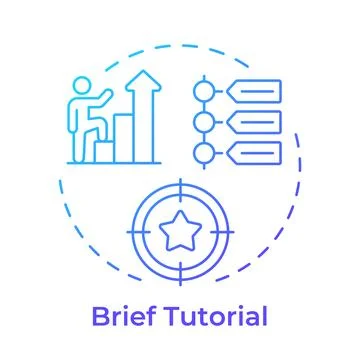 Brief tutorial blue gradient concept icon Stock Illustration