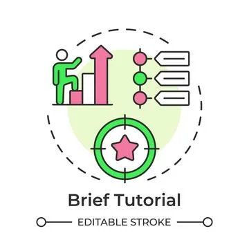 Brief tutorial multi color concept icon Stock Illustration