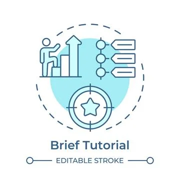 Brief tutorial soft blue concept icon Stock Illustration