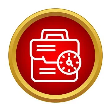 Briefcase and clock icon symbolizing business time management Stock Illustration