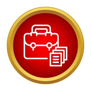 Briefcase and documents icon representing business application Stock Illustration