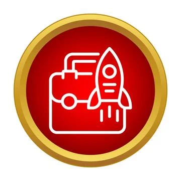 Briefcase and rocket icon symbolizing business startup launch Stock Illustration
