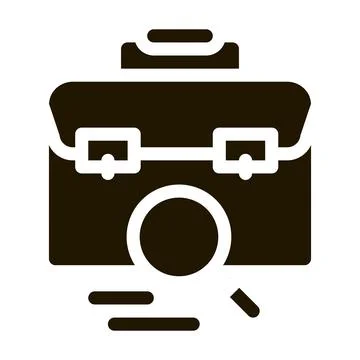 Briefcase bag check icon Vector Glyph Illustration Stock-Illustration