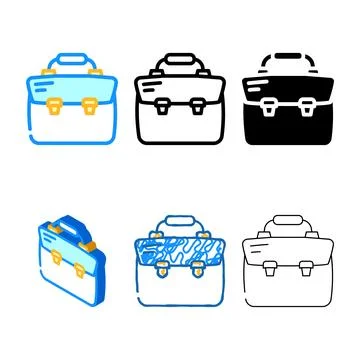 Briefcase bag color icon vector modern Stock Illustration
