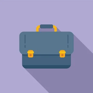 Briefcase bag icon flat vector. Work case Stock Illustration