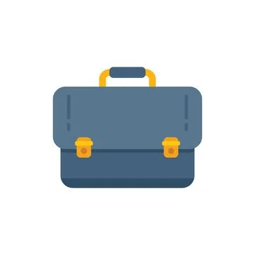 Briefcase bag icon flat vector. Work case Stock Illustration
