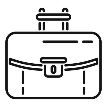Briefcase bag icon outline vector. Work case Illustrazione stock