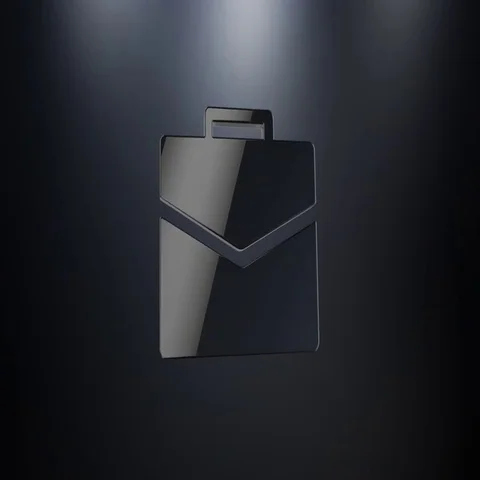 Briefcase Black 3d Icon Video stock 69717620