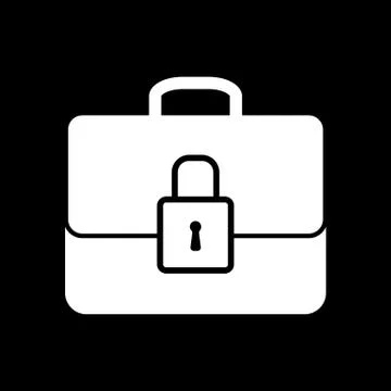 Briefcase black and white icon. vector illustration Stock Illustration