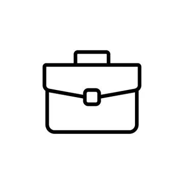 Briefcase black line icon. Suitcase line icon. Case in flat style. Vector on  Stock Illustration