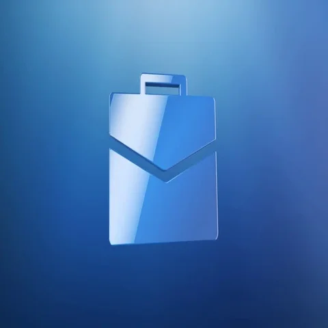 Briefcase Blue 3d Icon Stock Footage 69717399