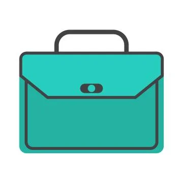 Briefcase business vector illustration in flat style and Briefcase with lock  Stock Illustration