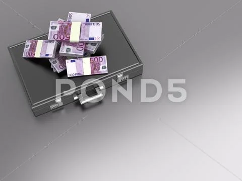 Briefcase with cash.. Stock Illustration