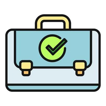 Briefcase with checkmark symbolizing successful business approval Stock Illustration