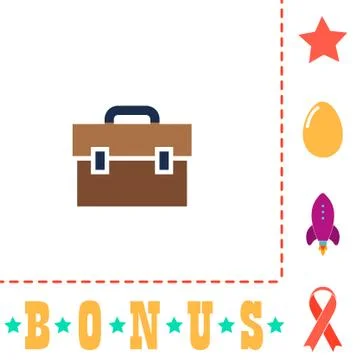 Briefcase computer symbol Stock-Illustration