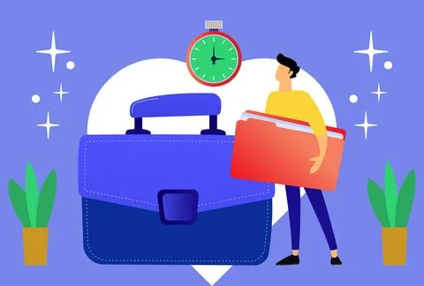 Briefcase Concept Illustration Vector Style Illustration Illustrazione stock