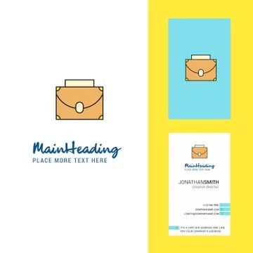 Briefcase Creative Logo and business card. vertical Design Vector Stock-Illustration