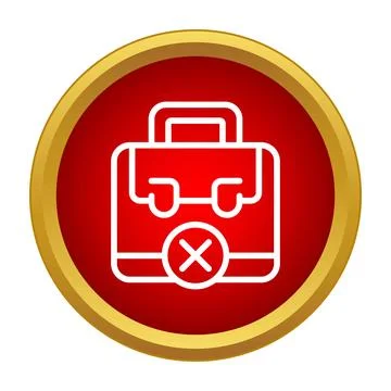 Briefcase with cross mark icon in red circle イラスト素材