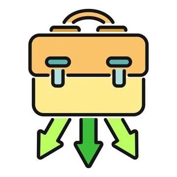 Briefcase with diverging arrows showing multiple paths Stock Illustration