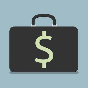 Briefcase with dollar sign Stock Illustration