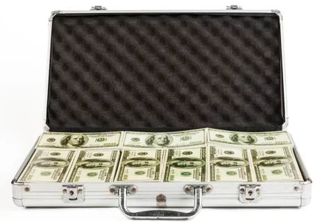 Briefcase with dollars Stock Photos